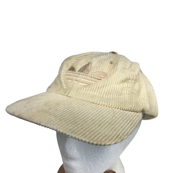 adidas Other - Adidas Corduroy Trefoil Logo Baseball Cap Beige One Size Adjustable Strap